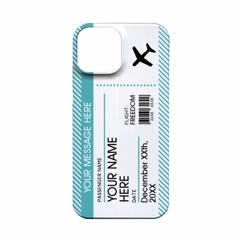 iPhone 13 mini ハードカバーケース（マット） 航空チケット風デザイン
